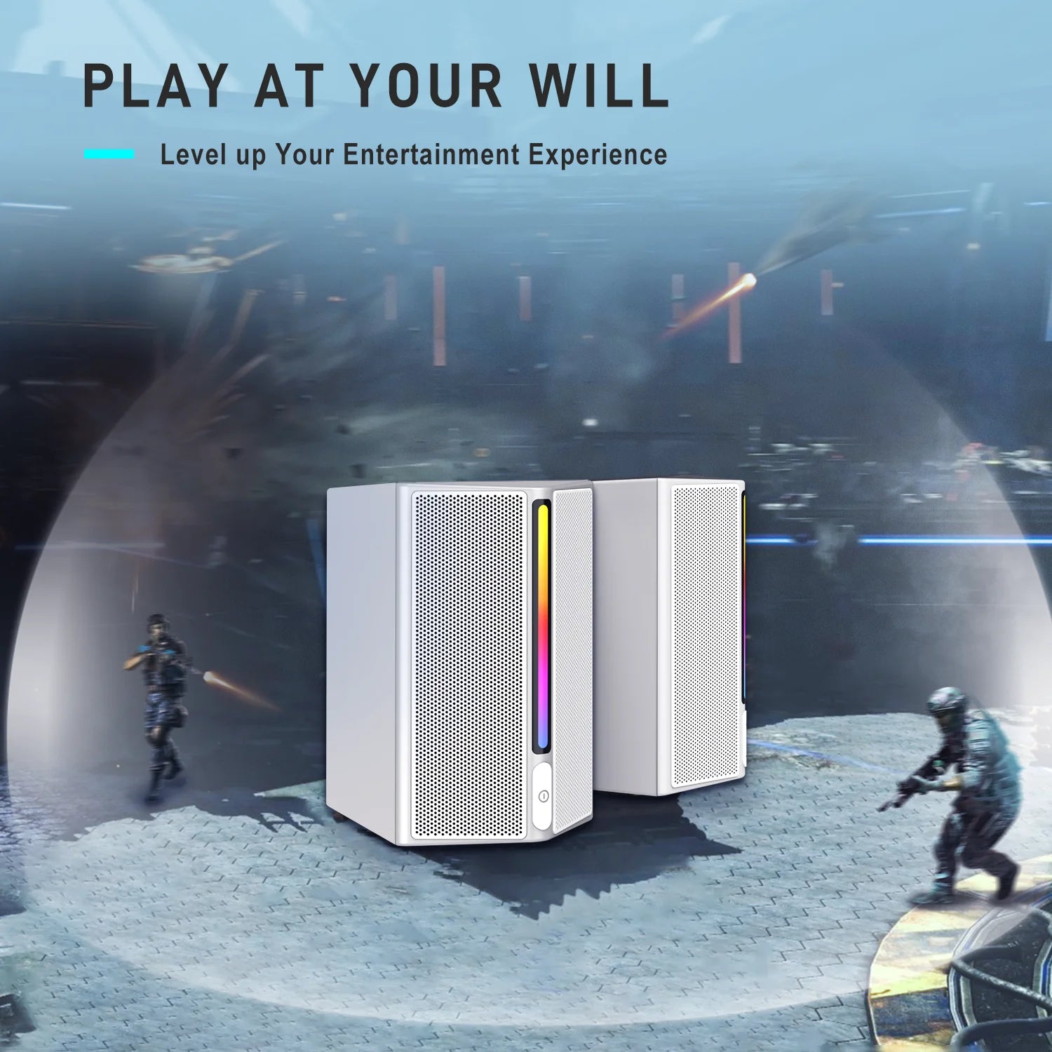 FIFINE A20 RGB Gaming Speakers | Immersive Stereo Desktop Audio