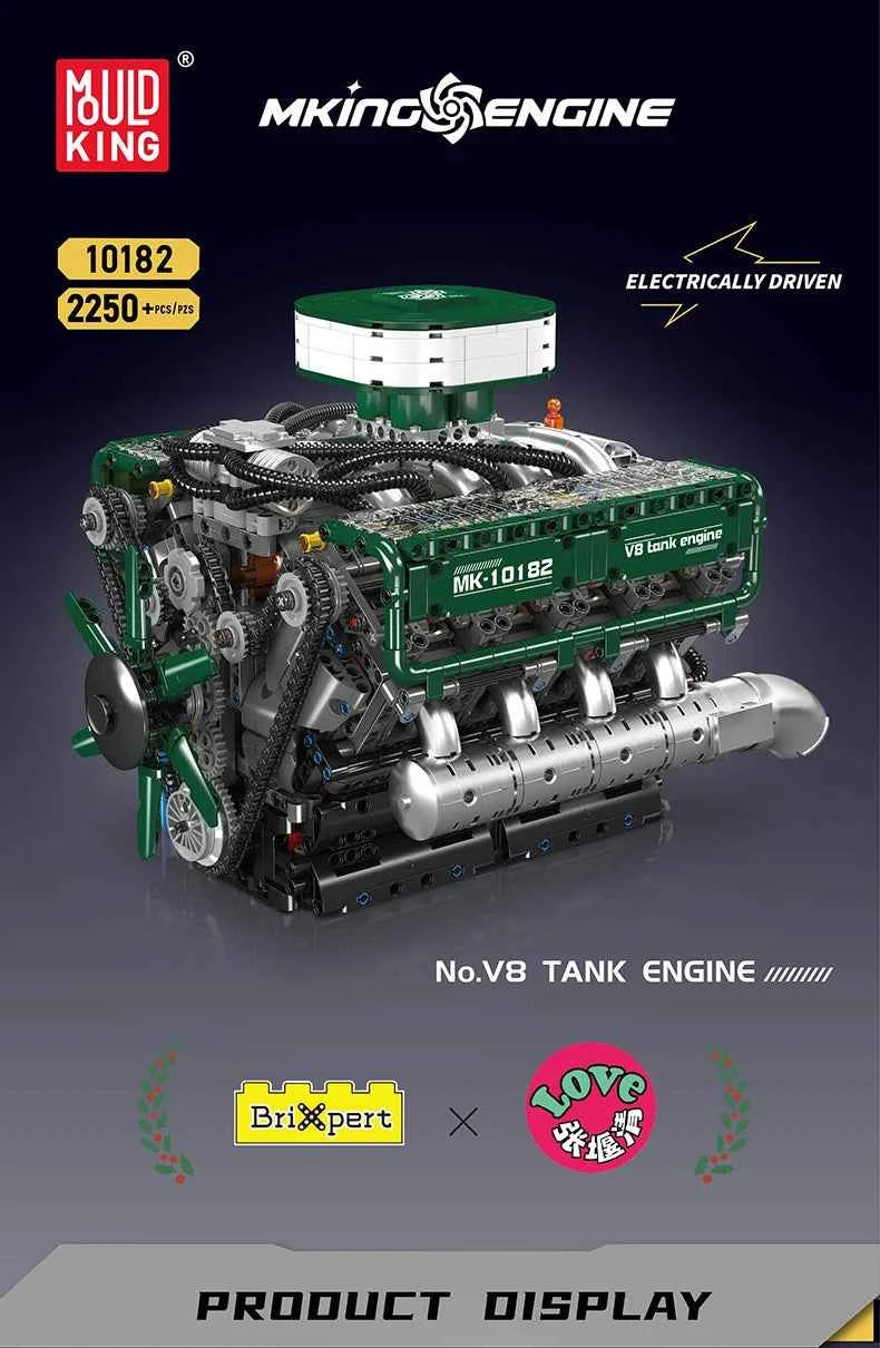 Mould King 10182 Motorized V8 Tank Engine Building Set | Military Technical Toy - Limetastore