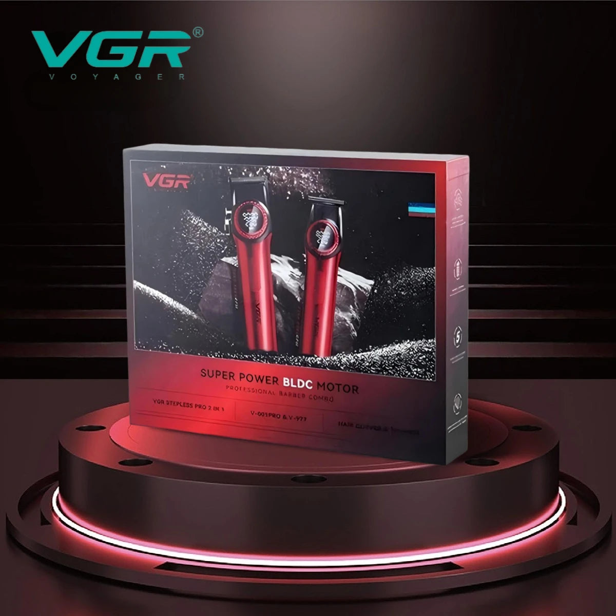 VGR Trimmer Professional Hair Cutting Machine Cordless Hair Clippers Barber Electric Clipper Metal Trimmer for Men V-001 V-977