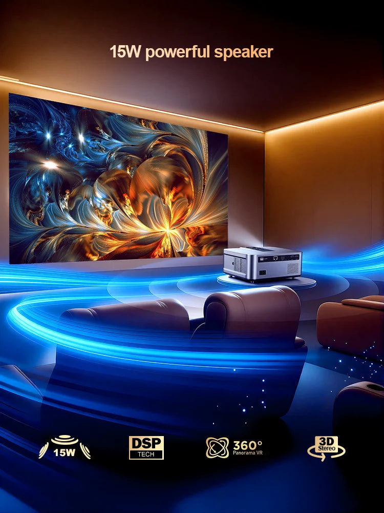 ThundeaL TD98 Mini pametni projektor – takojšnje samodejno ostrenje, naravna ločljivost 1080P Full HD, podpora za 4K, operacijski sistem Android