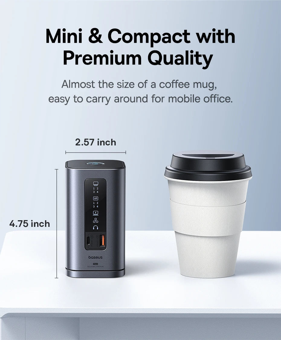 Baseus 11‑in‑1 USB‑C Hub | DP 4K@60Hz, HDMI, Triple Display, RJ45, PD 100W, USB 3.1 Docking Station