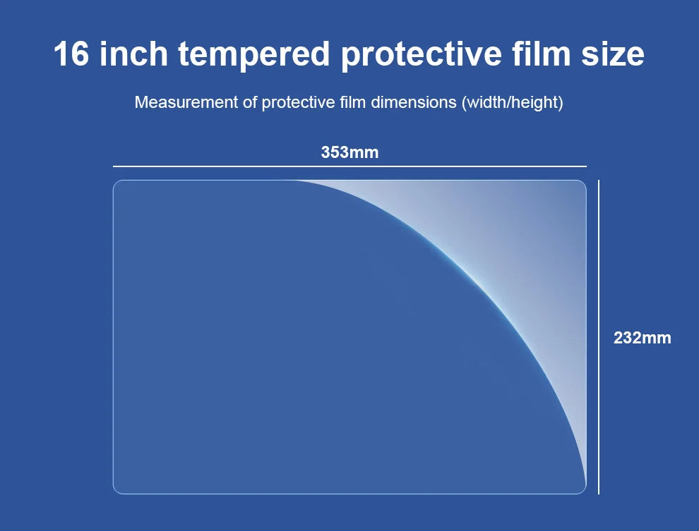 ZEUSLAP 16" Tempered Glass Screen Protector | Z16 Max Pro / Z16TV / P16KT