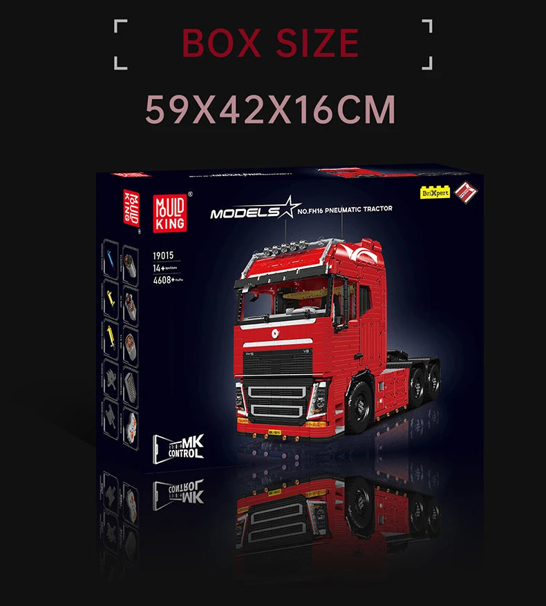 Mould King 19015 / 19015T RC Tractor Truck Building Set | Motorized Technical Semi-Truck Model - Limetastore