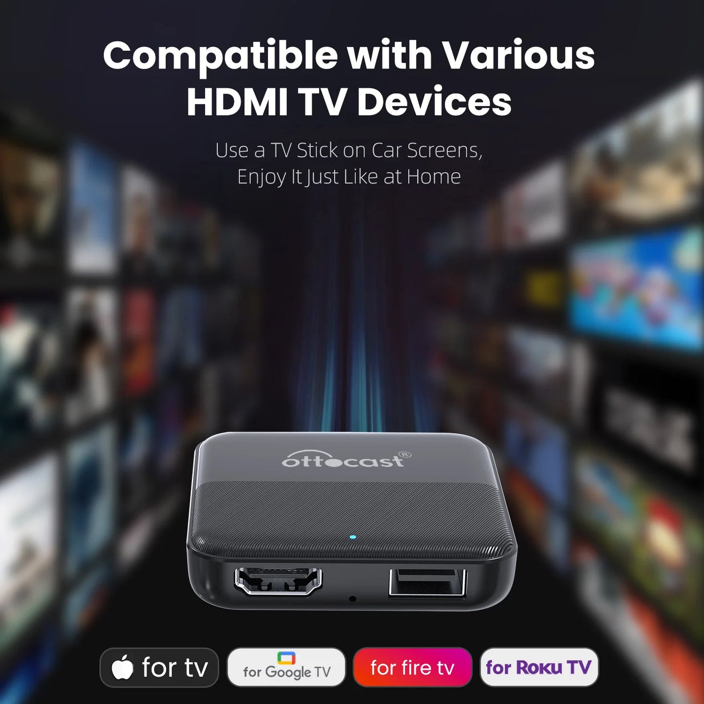 OTTOCAST Express Car TV Mate Wireless CarPlay HDMI Adapter