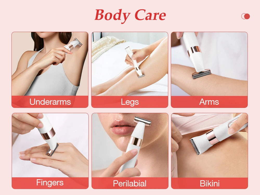 ANLAN Electric Body Hair Trimmer | Double‑Head, Wet/Dry, Safe Shaver for Women