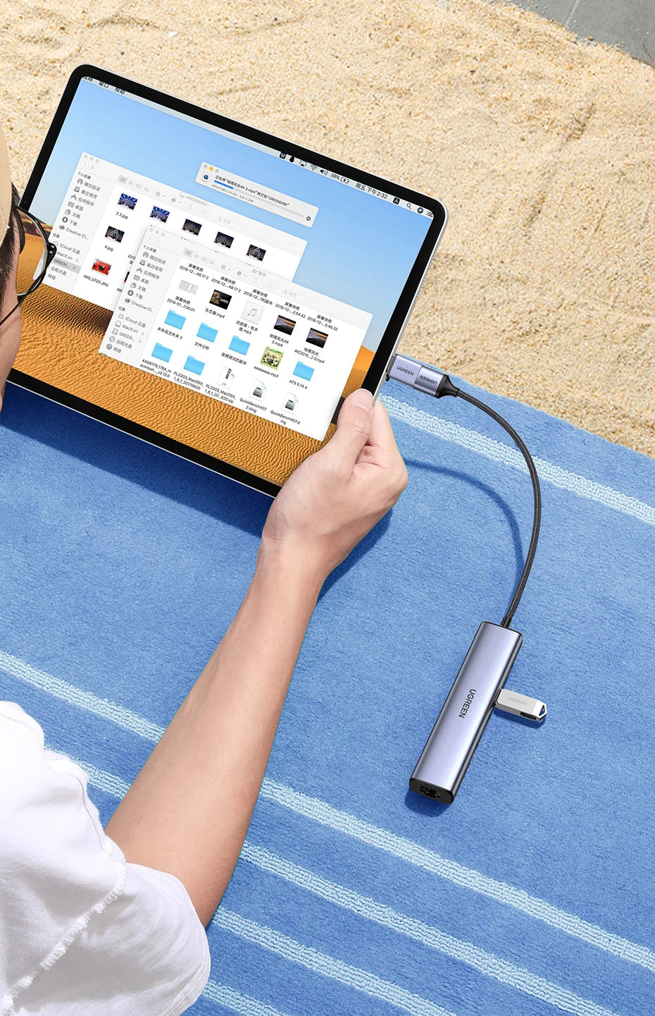 UGREEN USB Ethernet Adapter 1000/100Mbps USB 3.0 HUB RJ45 LAN