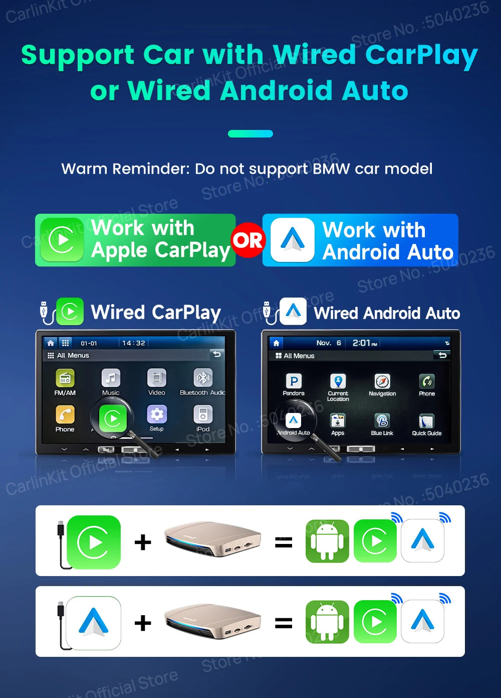 CarlinKit Tbox‑Ultra Android 15 8+128GB Wireless CarPlay AI Box