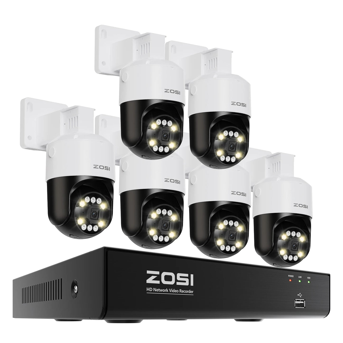 ZOSI 8MP PTZ PoE Security Camera System – 4K AI Face/Person/Vehicle Detection