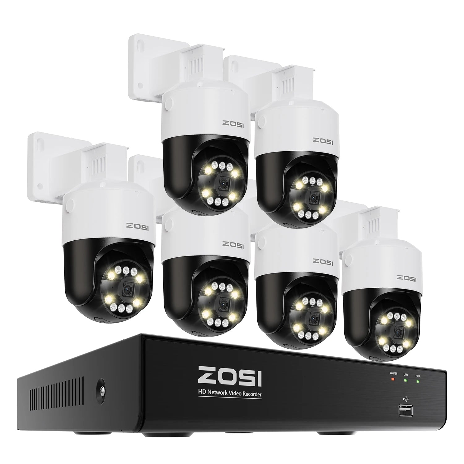 ZOSI 8MP PTZ PoE Security Camera System – 4K AI Face/Person/Vehicle Detection