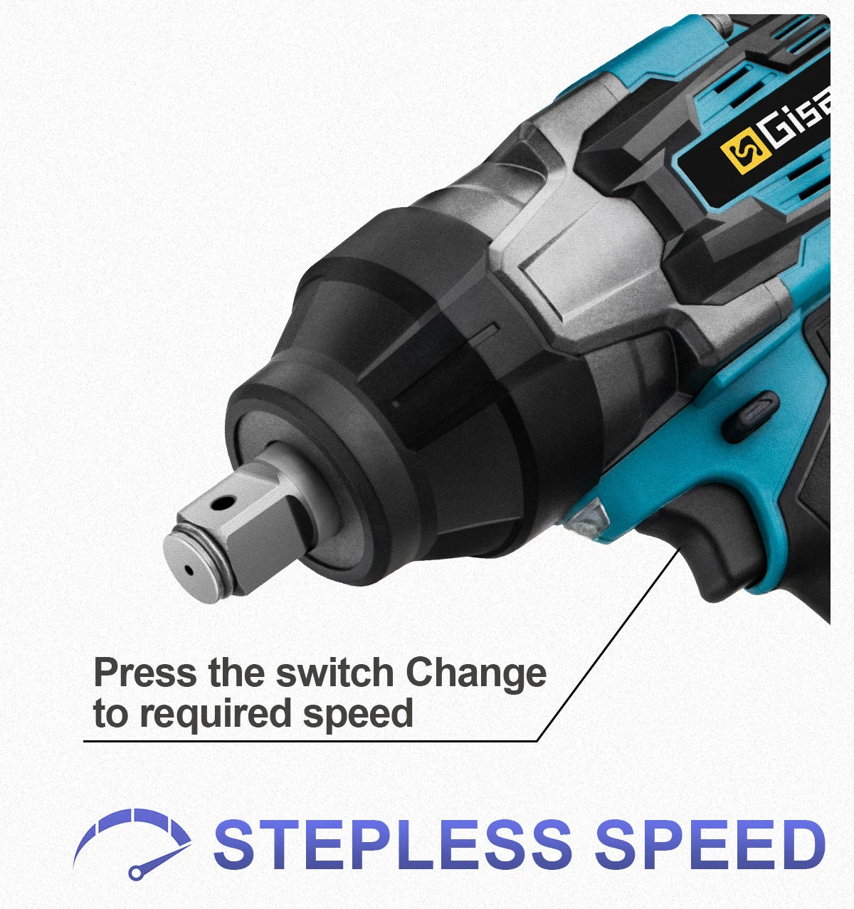 Gisam 3100N.M Torque Brushless Electric Impact Wrench 3/4 inch Cordless Electric Wrench Power Tool Compatible Makita 18V Battery