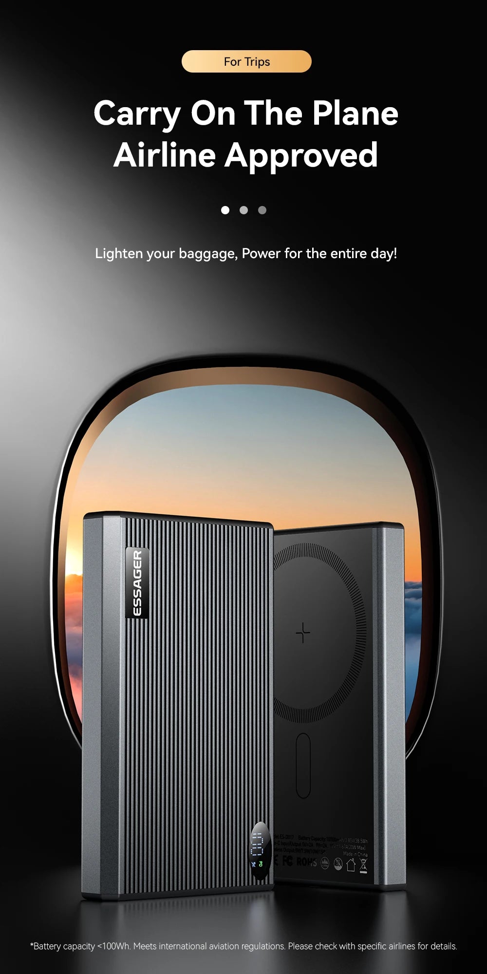 ESSAGER Thin Magnetic Power Bank 20W 10000mAh MagSafe