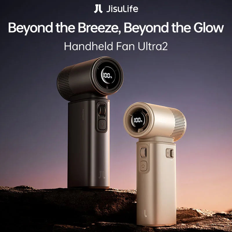 JISULIFE Handheld Fan Ultra 2 – High-Performance Turbo Jet Fan, 9000mAh Battery