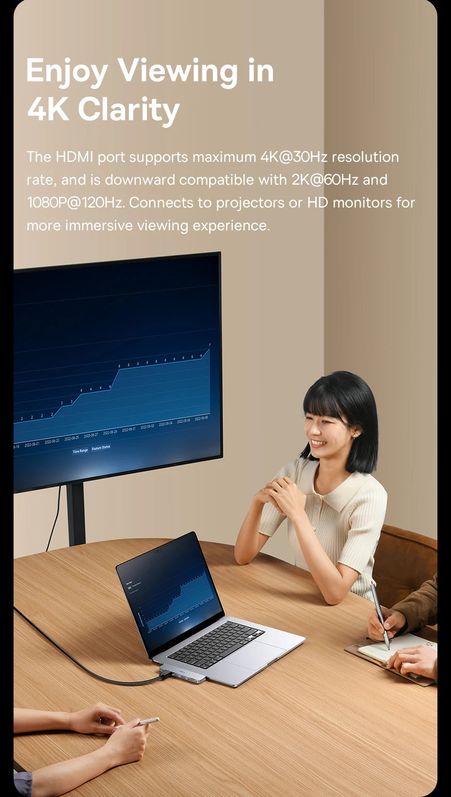 Baseus Dual USB‑C Hub | HDMI 4K@30Hz, Thunderbolt 3/4 40Gbps, USB 3.0, SD/TF