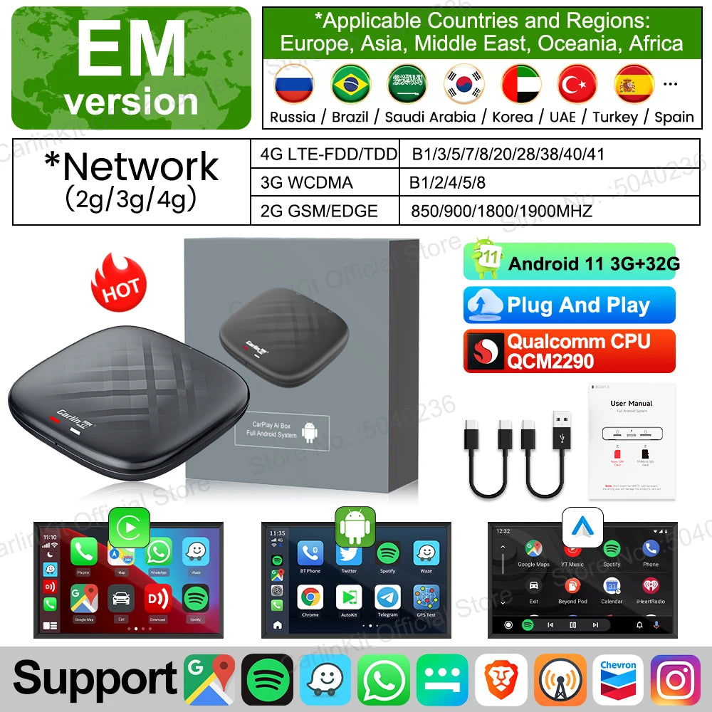 CarlinKit Android 11 Wireless CarPlay AI Box