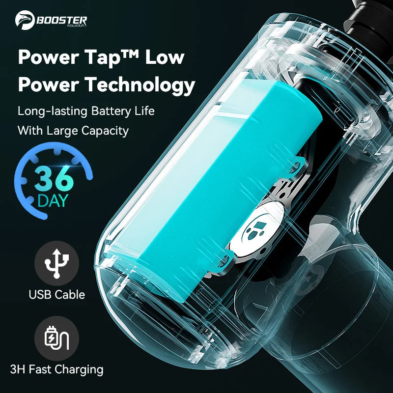 Booster V3 – Mini Electric Massage Gun | 6‑Speed Percussion Massager, Hot Compress, Portable Deep