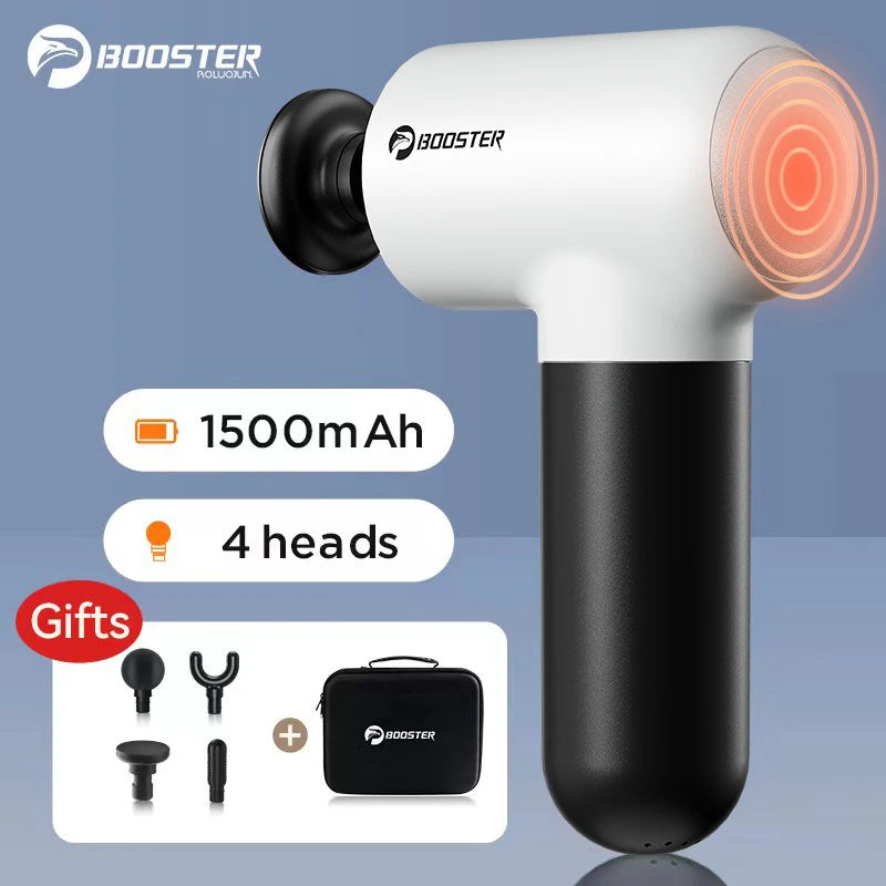Booster V3 – Mini Electric Massage Gun | 6‑Speed Percussion Massager, Hot Compress, Portable Deep