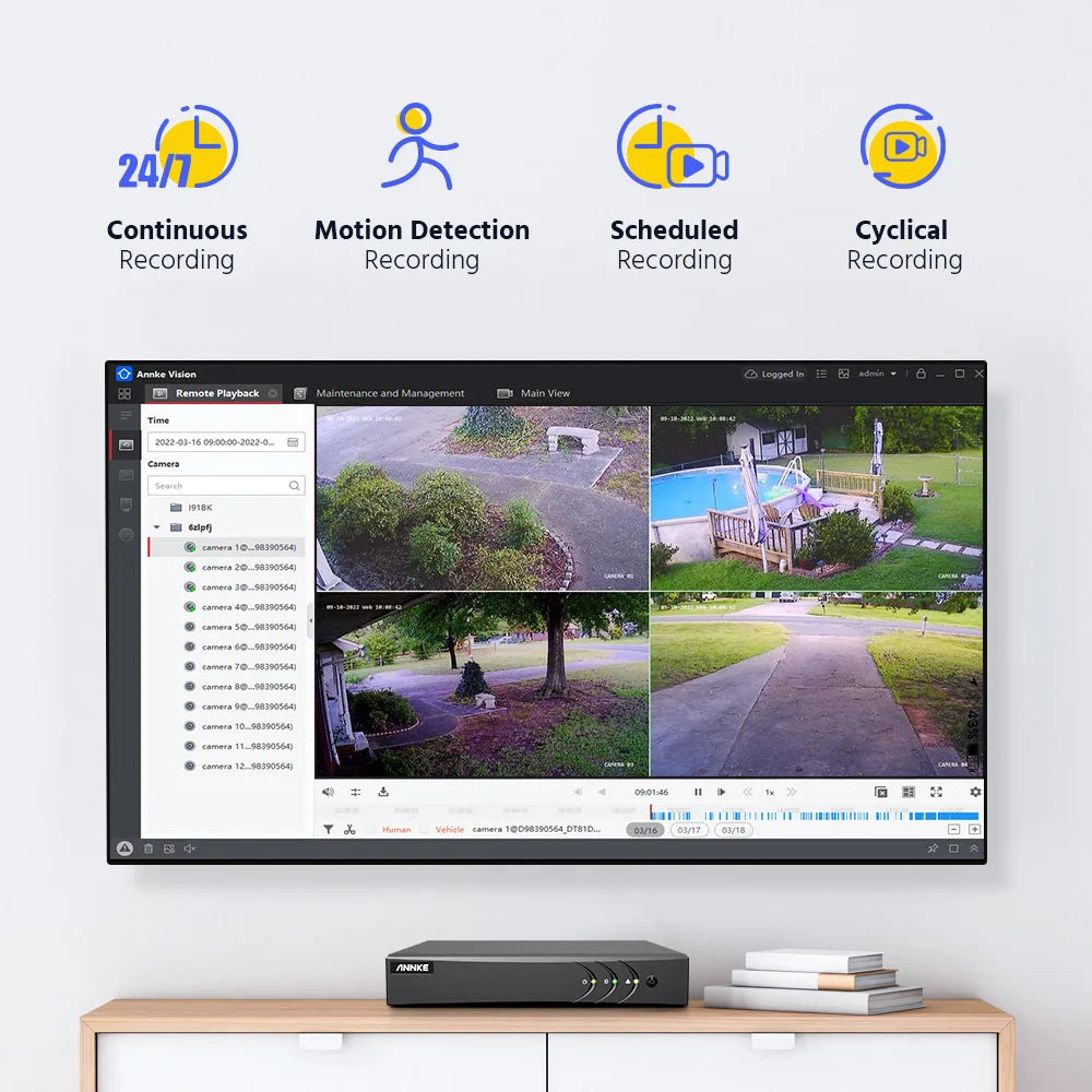 ANNKE 5MP Lite CCTV System | H.265+ 8CH DVR, 3K Analog Cameras, Color Night Vision