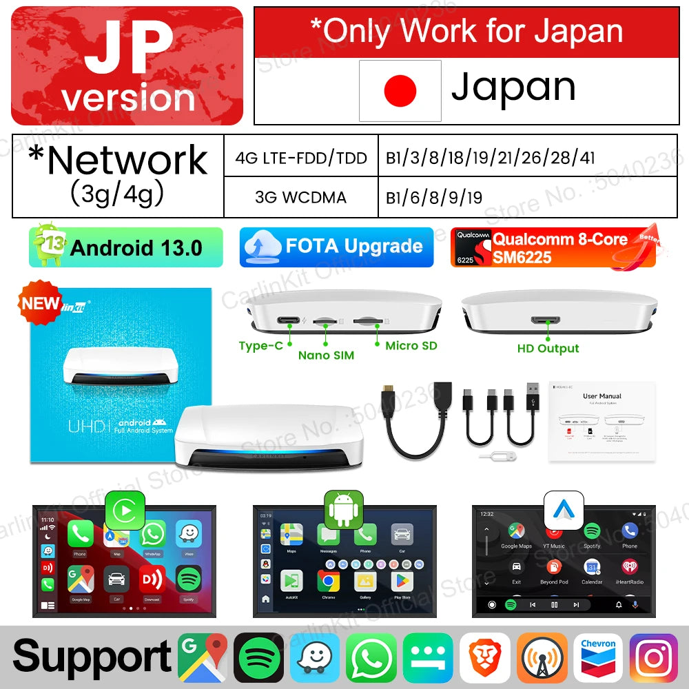 CarlinKit Android 13 SDM660 HDMI Wireless CarPlay AI Box