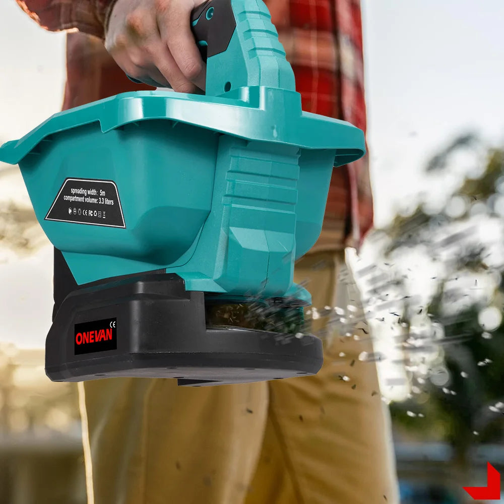 ONEVAN 8Gears Electric Seeder Landscape Power Tool Large Capacity Small Seeder Integrated Machine For makita 18v battery pin