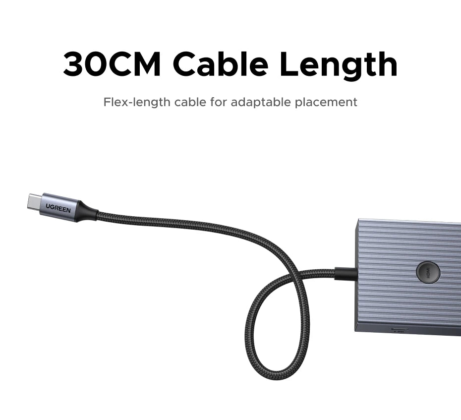 UGREEN 10Gbps USB‑C Hub with 4K60Hz HDMI, Gigabit RJ45, PD100W, SD/TF & USB‑A/C Ports