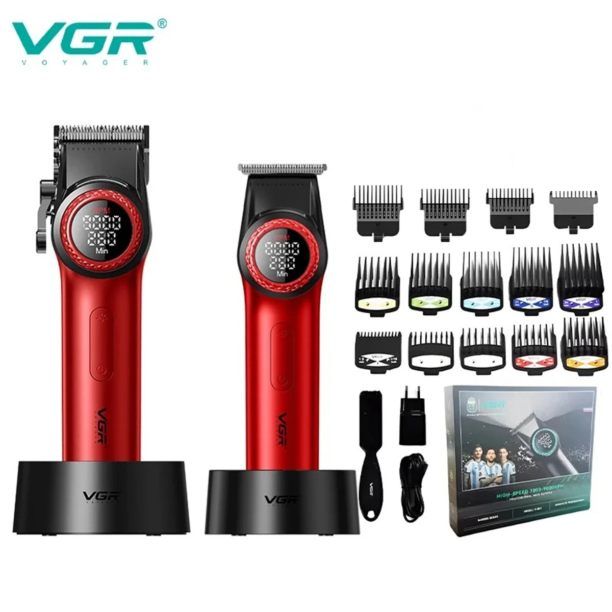 VGR Trimmer Professional Hair Cutting Machine Cordless Hair Clippers Barber Electric Clipper Metal Trimmer for Men V-001 V-977