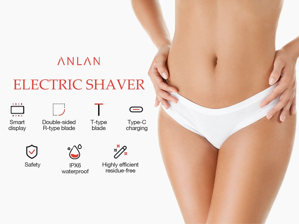 ANLAN Electric Body Hair Trimmer | Double‑Head, Wet/Dry, Safe Shaver for Women
