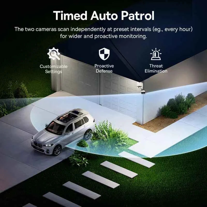 Baseus Security X1 Pro Outdoor Dual Camera Wireless 3K Camera Solar Panel Face Recognition Smart AI Tracking Security Camera - Limetastore