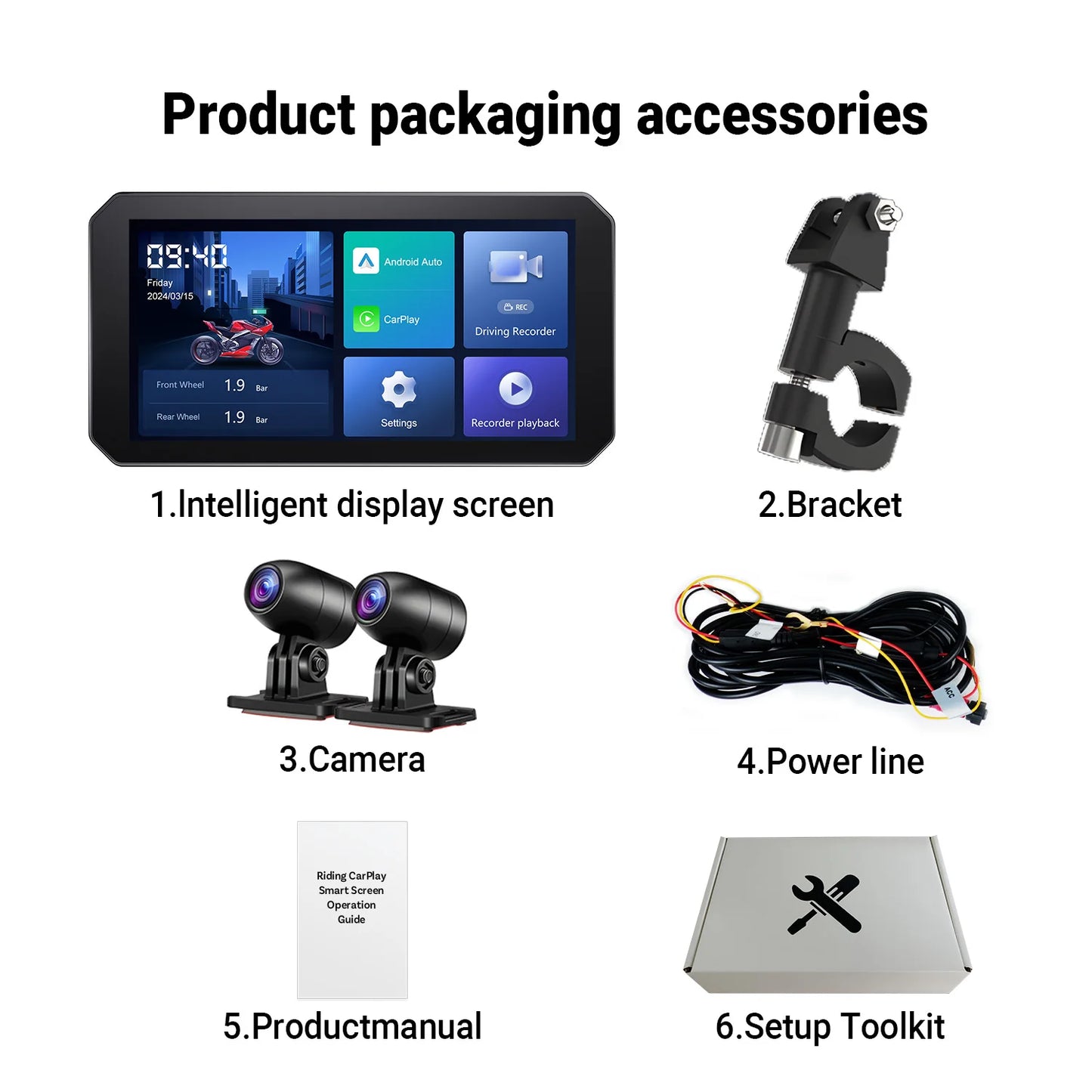 OTTOCAST Express C6 6" Motorcycle Wireless CarPlay Display