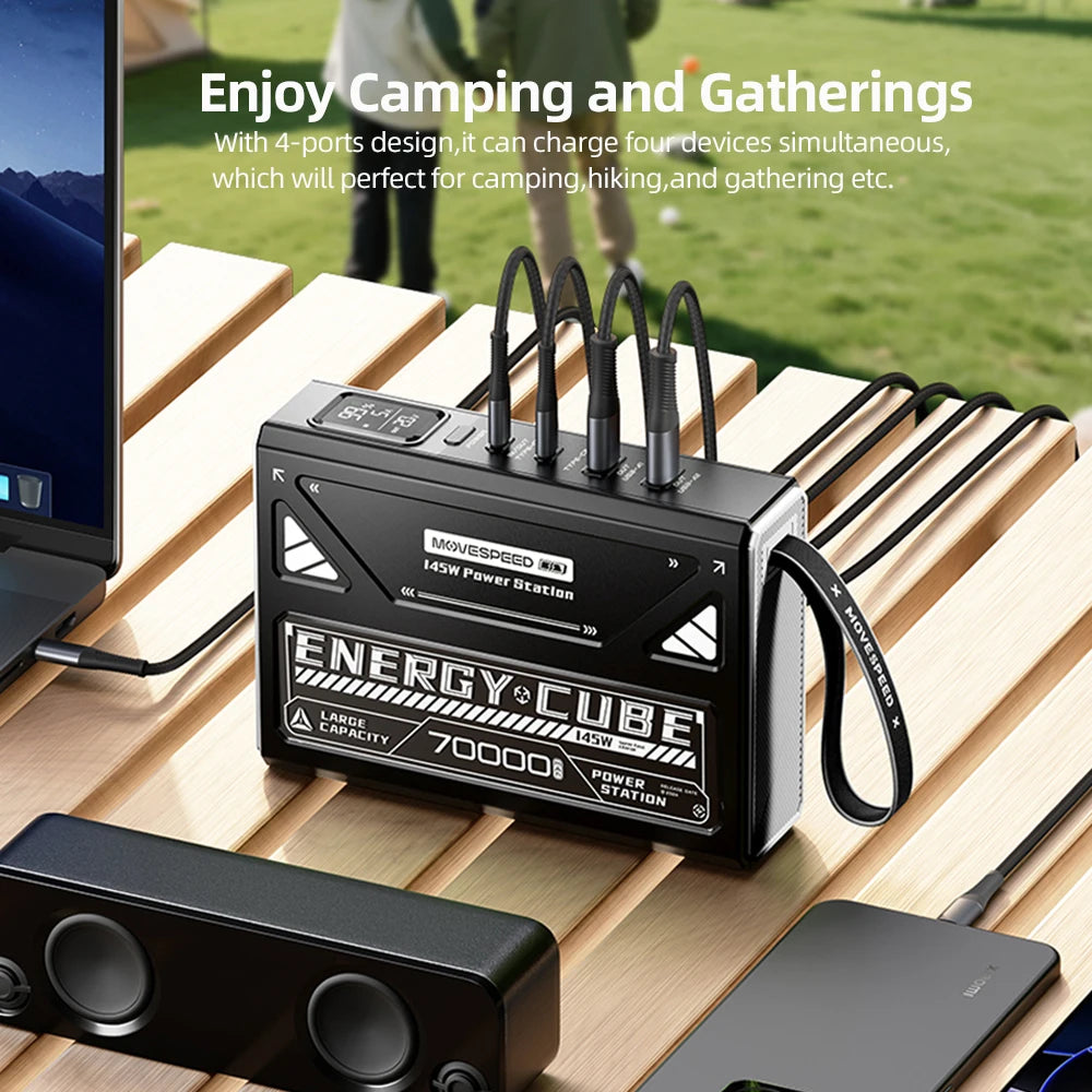 MOVESPEED 140W Power Bank 70000mAh PD3.1 Power Station Camping