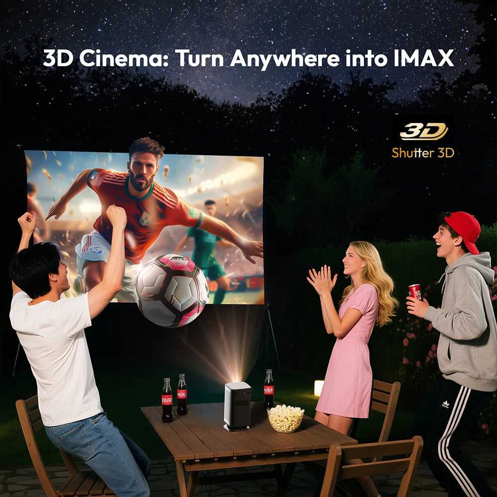 BYINTEK P70X Smart Portable Mini Projector – 4K Support, Active 3D, Built-in Battery