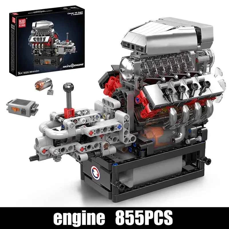 Mould King 10225 Motorized V8 Engine Building Set | Technical Car Engine Toy - Limetastore