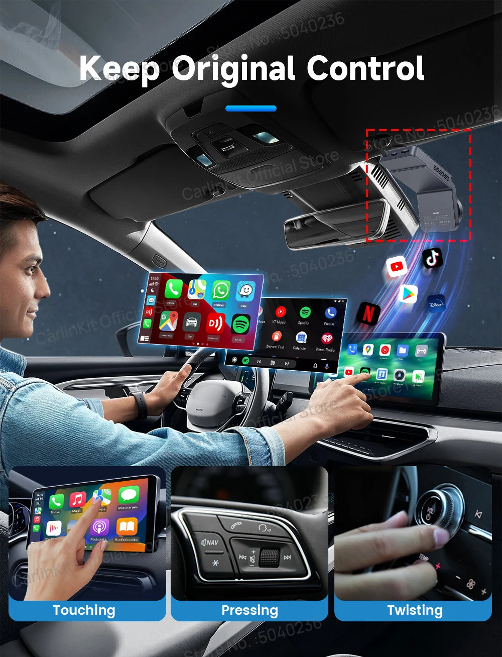CarlinKit Android 13 8‑Core 8+128GB Wireless CarPlay AI Box
