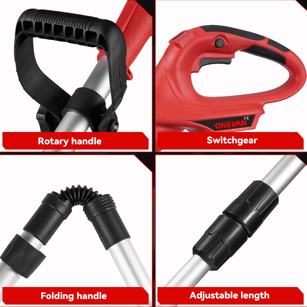 ONEVAN 10" Brushless 36,000 RPM Cordless Grass Trimmer | Foldable Lawn Mower