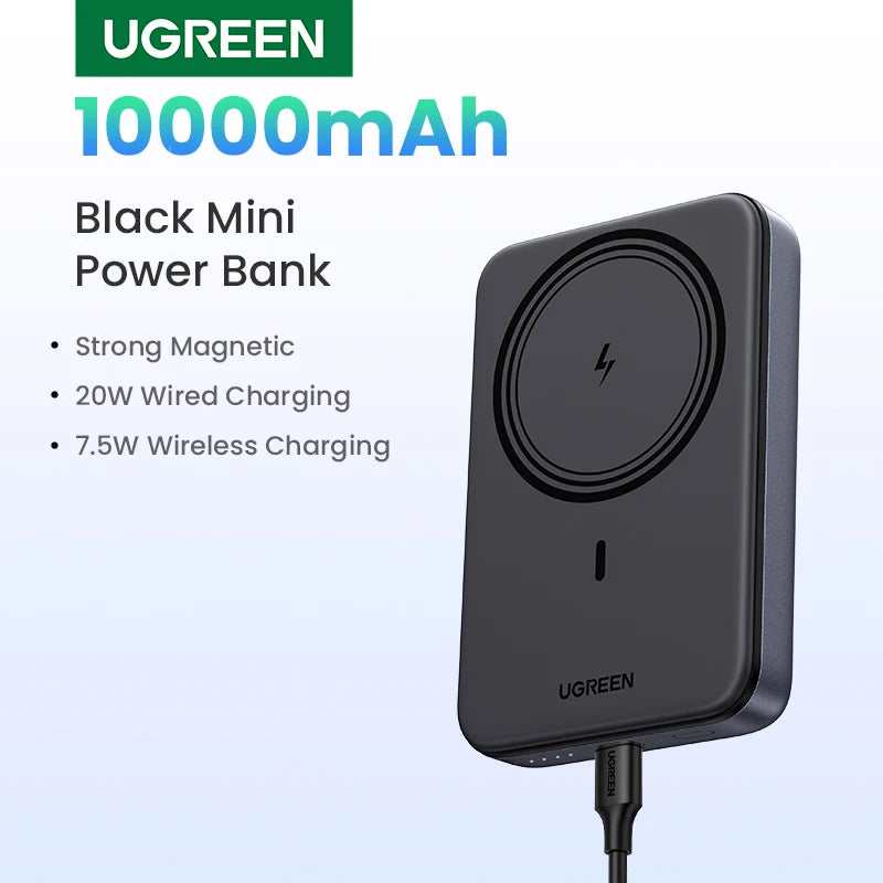 UGREEN PD20W Magnetic Power Bank – 10000mAh Portable Wireless Fast Charging External Battery
