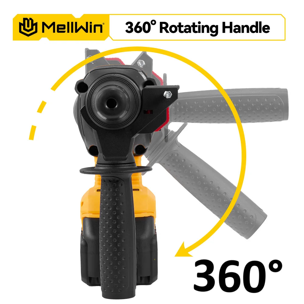 MELLWIN 3 in 1 Brushless Electric Hammer Drill Multifunction Impact Hammer for Steel Concrete Wood For Makita 18V Battery Pin - Limetastore