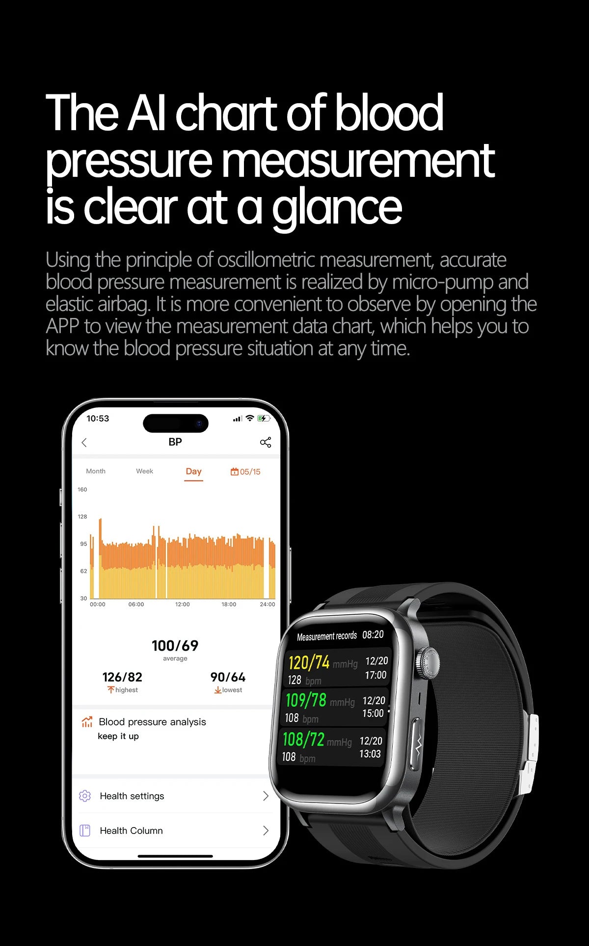 NFC Smart Watch Air Pump+Air Bag Accurate Blood Pressure Fat Health Measure BT Call Sports Tracking Sapphire Glass Smart Watch - Limetastore