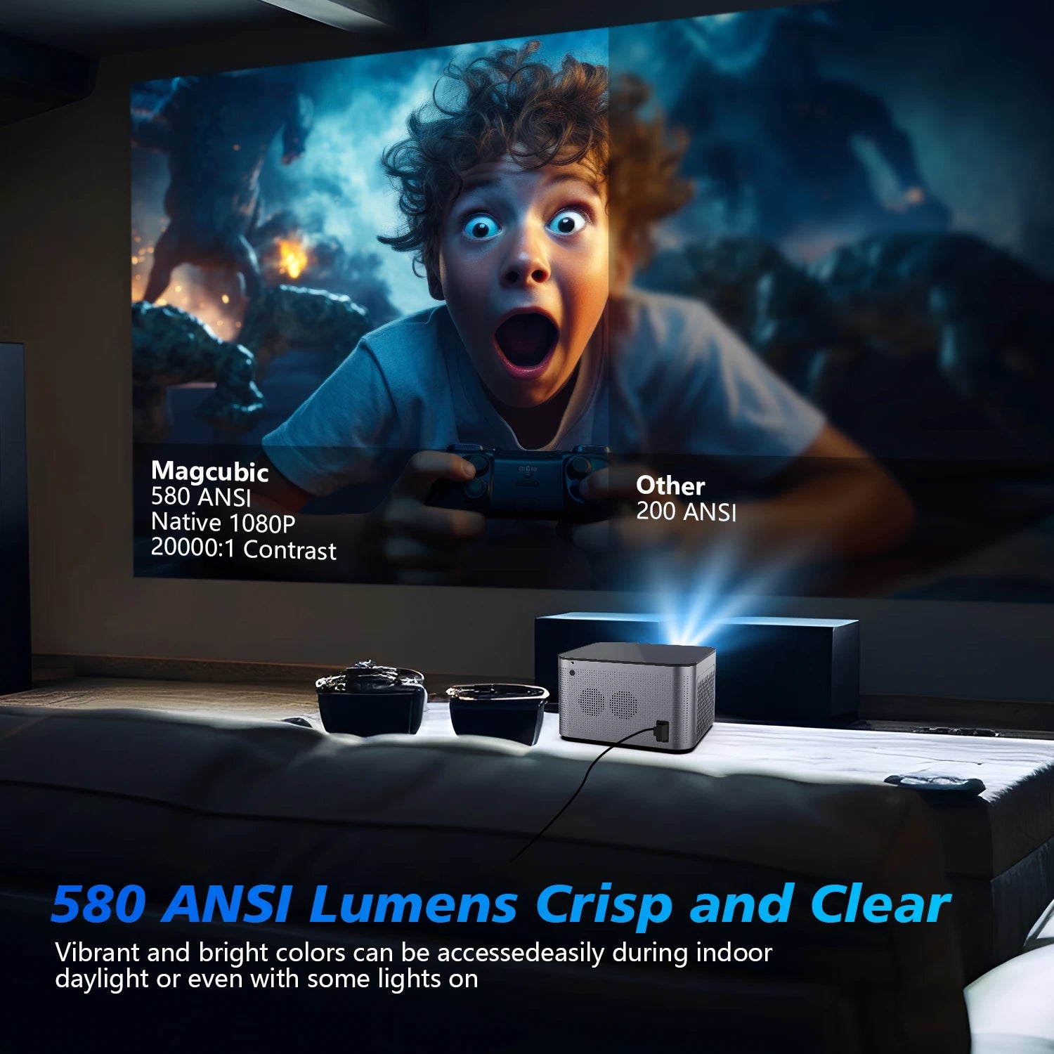 Magcubic HY350 Smart Projector | 580 ANSI 1080P | Auto Focus & Android 11