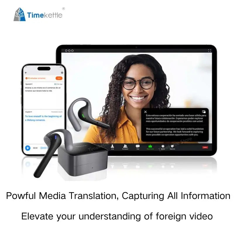 Timekettle W4 Pro AI Translator Earbuds 40 Languages Call Video Translation