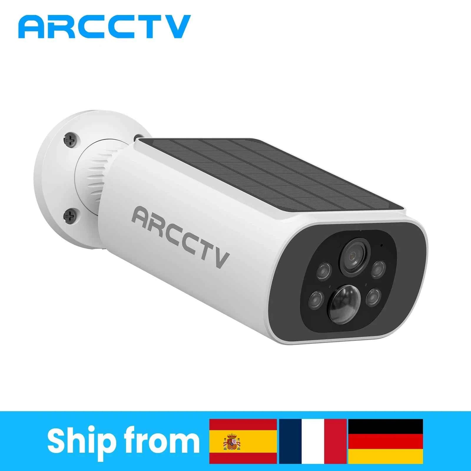 ARCCTV 4MP Solar Camera Outdoor Wireless Security Integrated Solar Wifi Camera Human Detection Color Night Vision Two Way Audio - Limetastore
