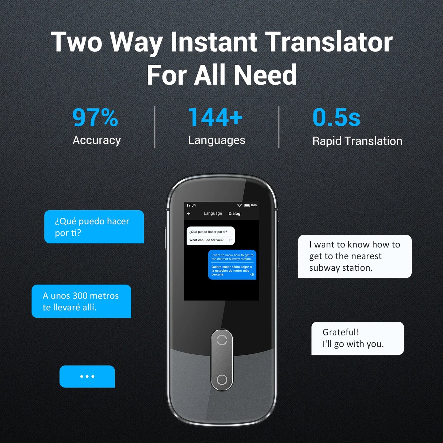 Wooask W09 Translator Device 144 Languages 16 Offline 97% Accuracy