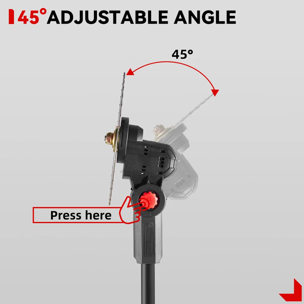 ONEVAN 10Inch Brushless Electric Lawn Mower 38000RPM Cordless 45° Grass Trimmer Garden Power Tool For Makita 18V Battery Pin