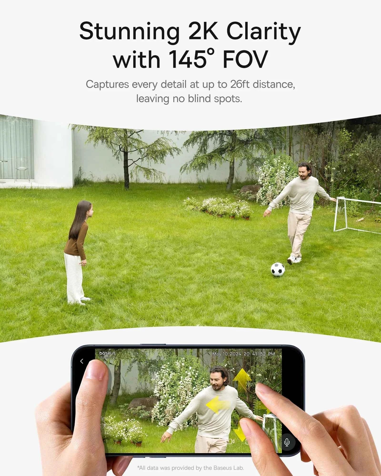 Baseus Security S1 Outdoor Camera Solar Wireless Wifi Solocam Forever Power with Sunlight-Tracking System 2K Clarity 145° FOV - Limetastore
