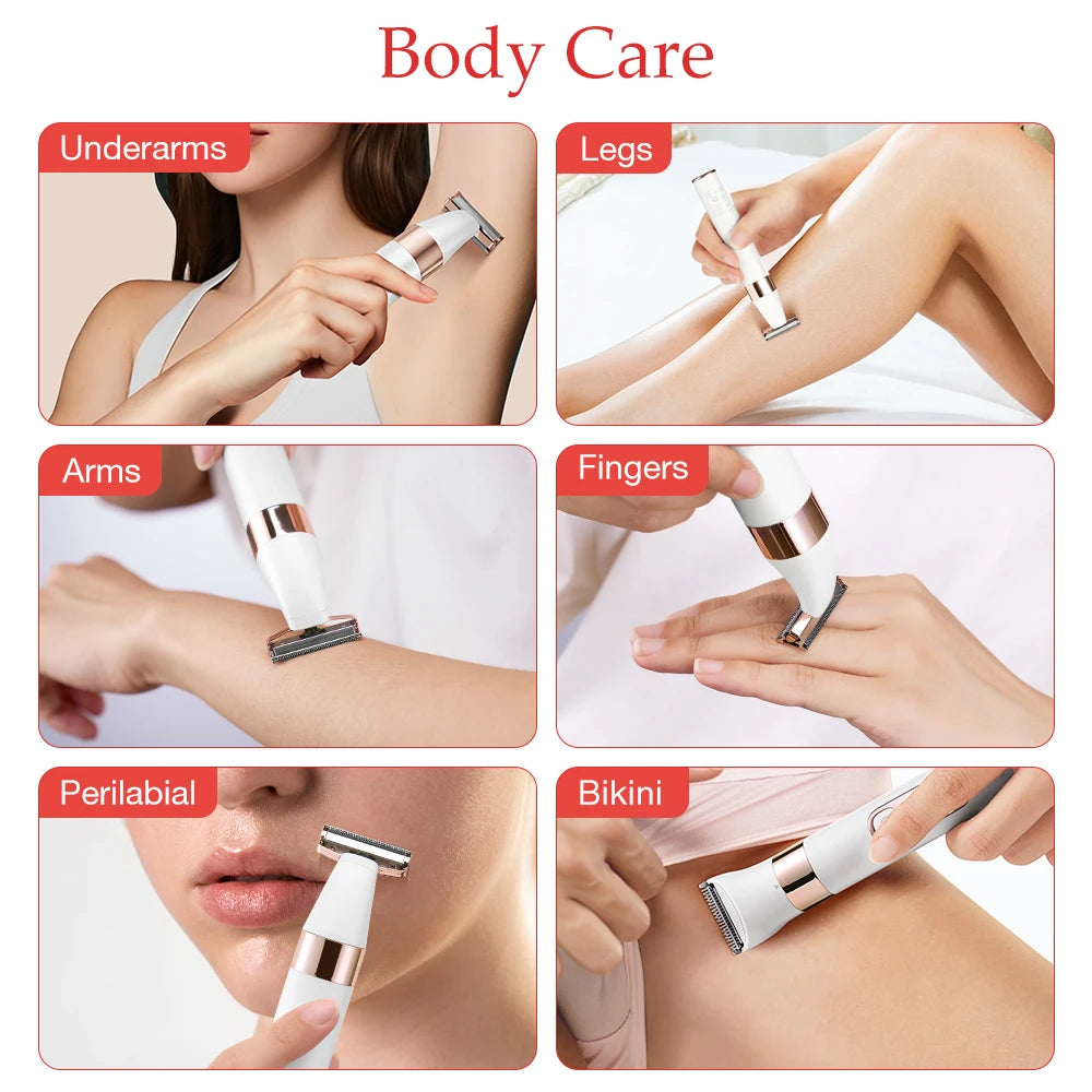 ANLAN Electric Body Hair Trimmer | Double‑Head, Wet/Dry, Safe Shaver for Women