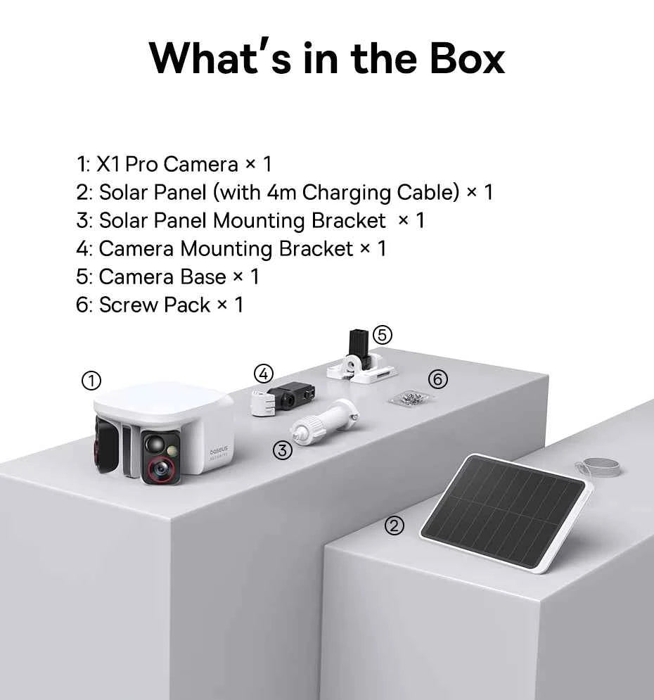Baseus Security X1 Pro Outdoor Dual Camera Wireless 3K Camera Solar Panel Face Recognition Smart AI Tracking Security Camera - Limetastore