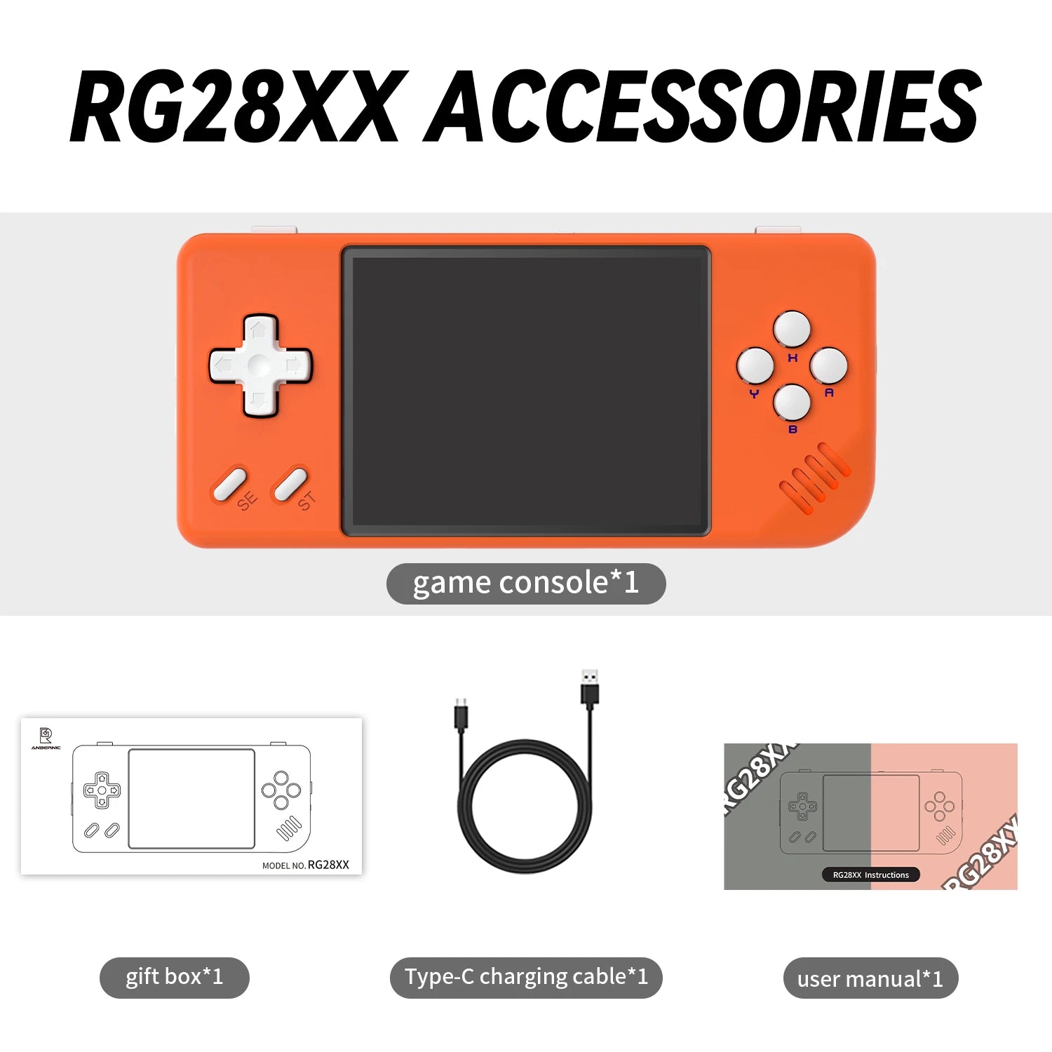 Anbernic RG28XX 2.83'' IPS Portable Handheld Game Players Linux System Retro Video Games Console Mini Arcade PS1 GB GBA - Limetastore