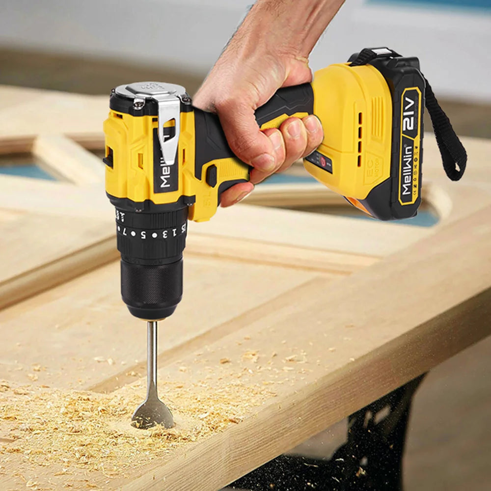 MELLWIN 480N.m Brushless Electric Impact Drill Set 3 IN 1 Cordless Multipurpose Screwdriver Tool Set For Makita 18V Battery Pin - Limetastore