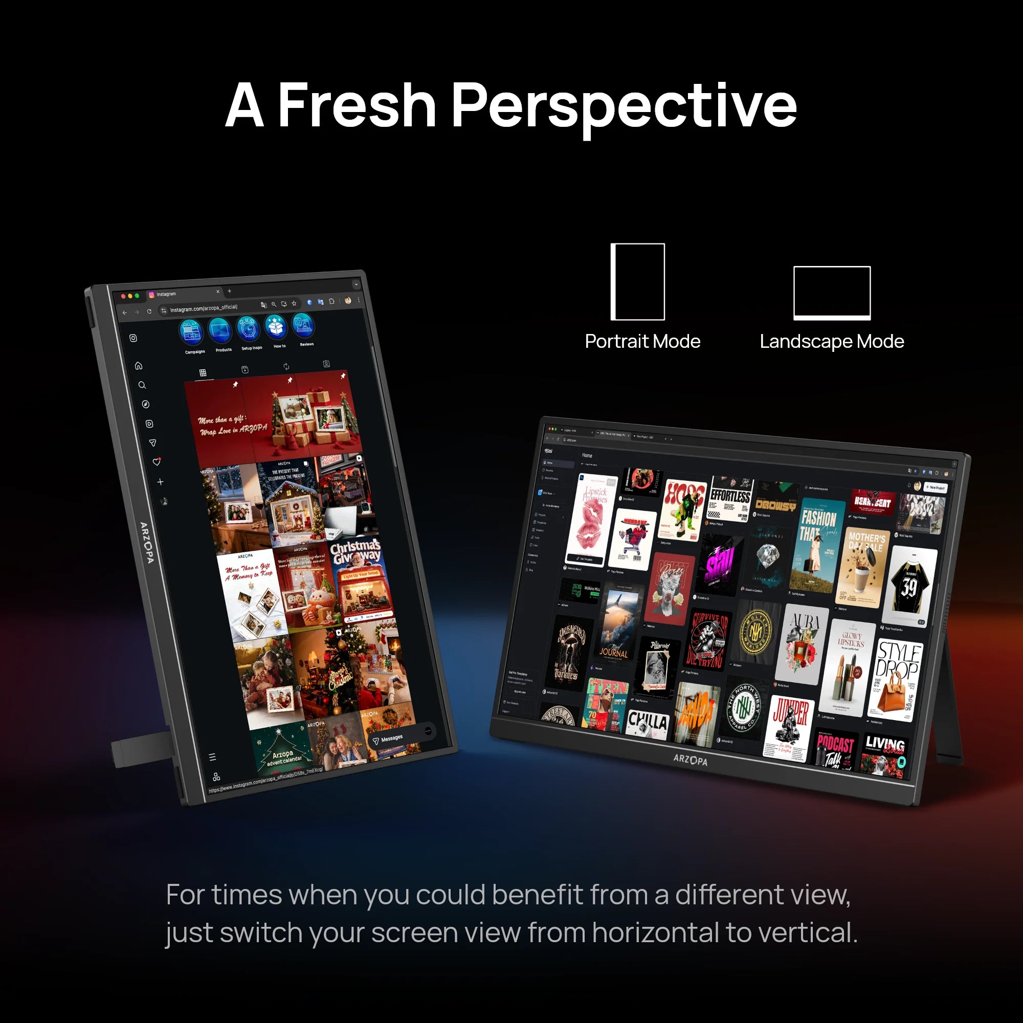 ARZOPA Z1FC 16.1" Portable Gaming Monitor | 144Hz, 1080P FHD, 100% sRGB, IPS, USB‑C & HDMI