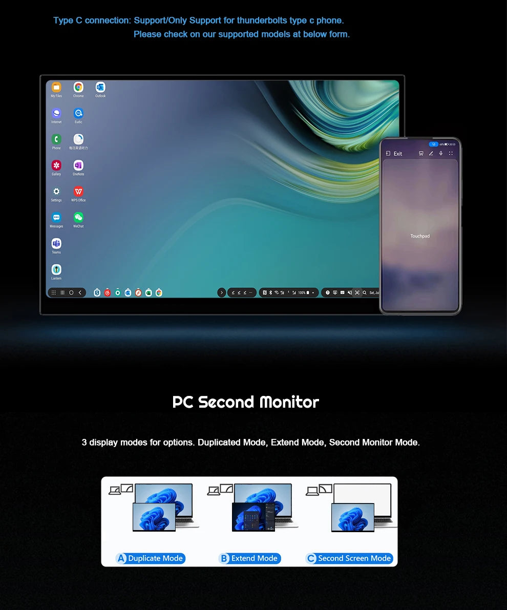 ZEUSLAP 10.5" Portable Touch Monitor | 1920×1280 FHD, 100% sRGB, IPS, Type‑C & HDMI