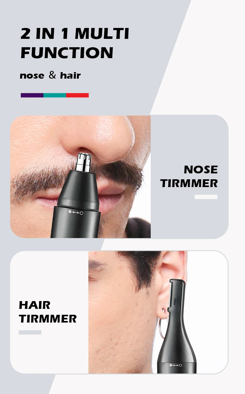 VGR Professional Nose Hair Trimmer Mini Hair Trimmer Electric Nose Trimmer 2 In 1 Clipper Portable Rechargeable Waterproof V-613
