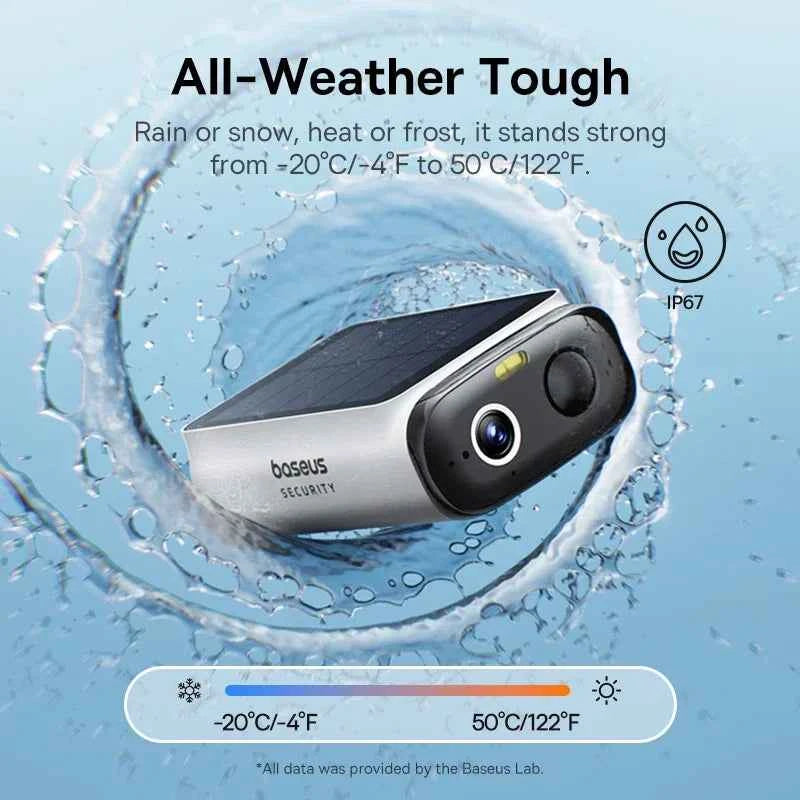 Baseus Security S1 Lite Wireless Outdoor Camera 4-Cam Solar Security Camera 2K Clarity With Power 135°FOV IP67 512GB Wifi Camera - Limetastore